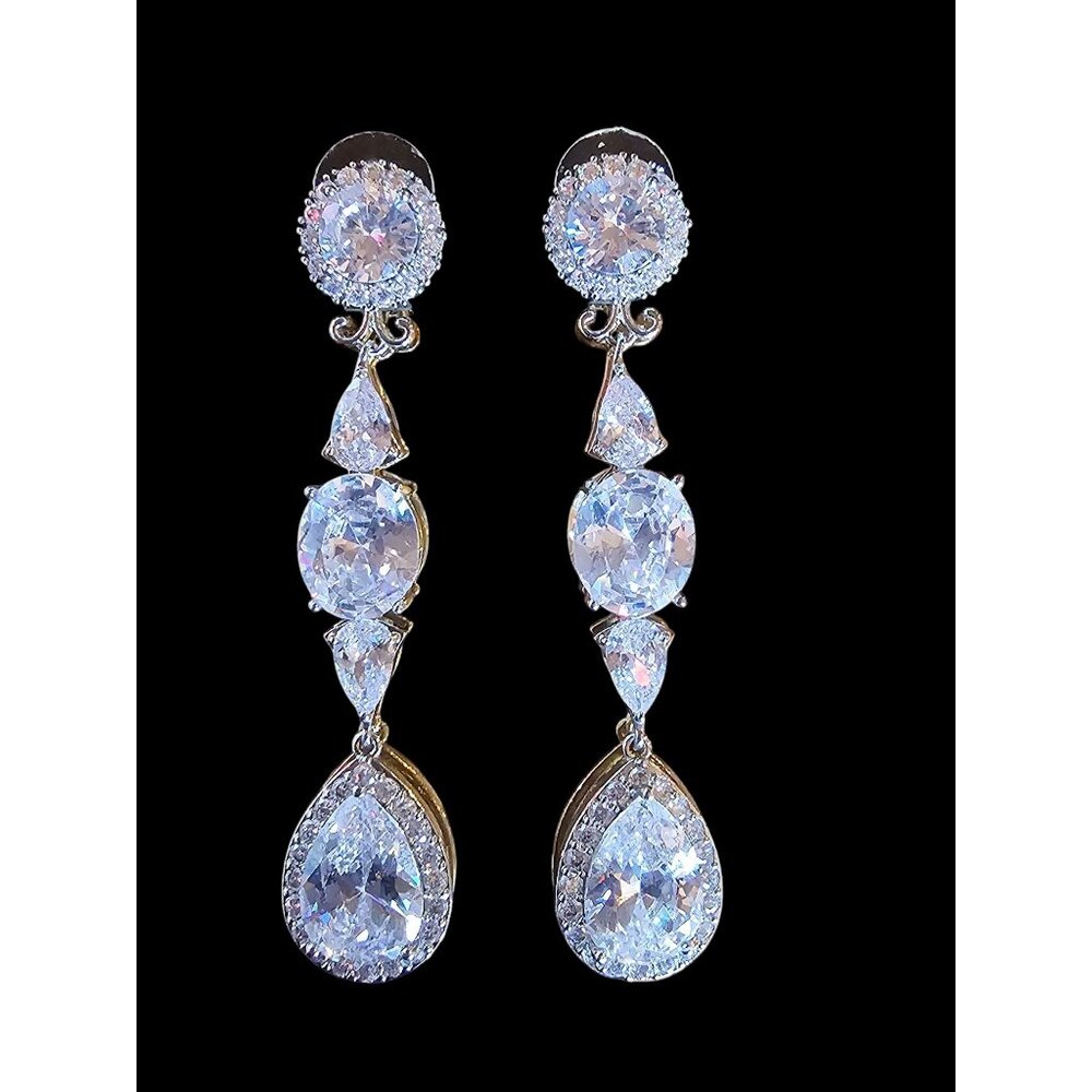 Extra Long Teardrop Crystal Earring